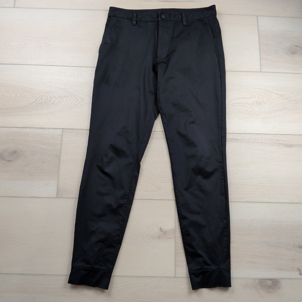 Rhone Commuter Slim Jogger Pants Mens 30 Black Tapered Ankle Zip 30x29 100151